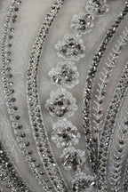 Luxury Silver Grey Beaded Long Sleeves Mother of the Bride Evening Dress MK072