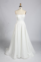 Wholesale White Off-Shoulder Tulle Sleeve Bridal Dress 3385
