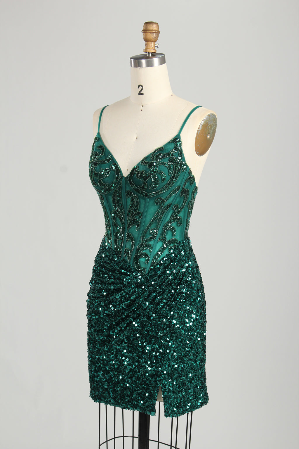 Supplier Sequin Spaghetti Strap Homecoming Dress D - 131S