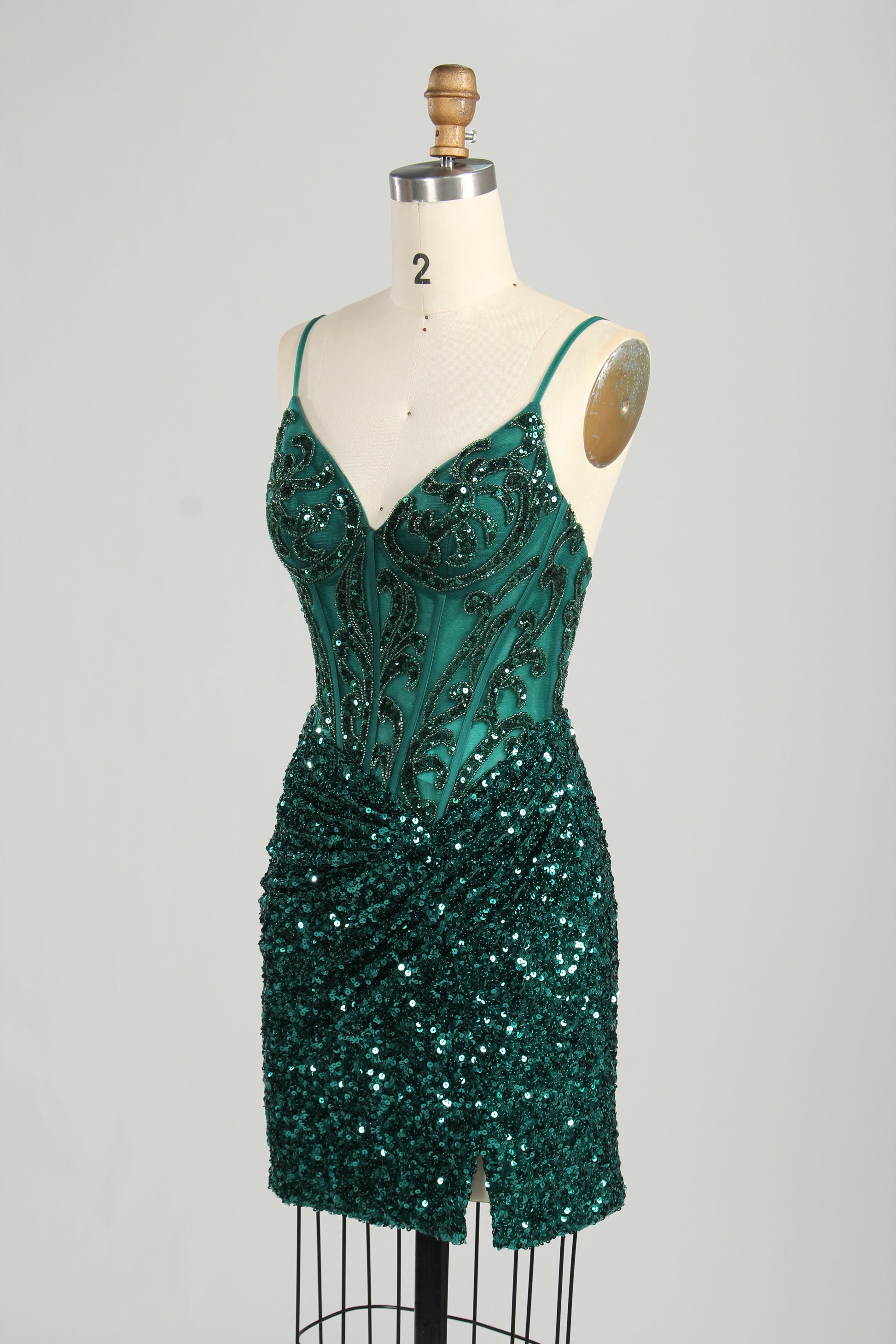 Supplier Sequin Spaghetti Strap Homecoming Dress D - 131S