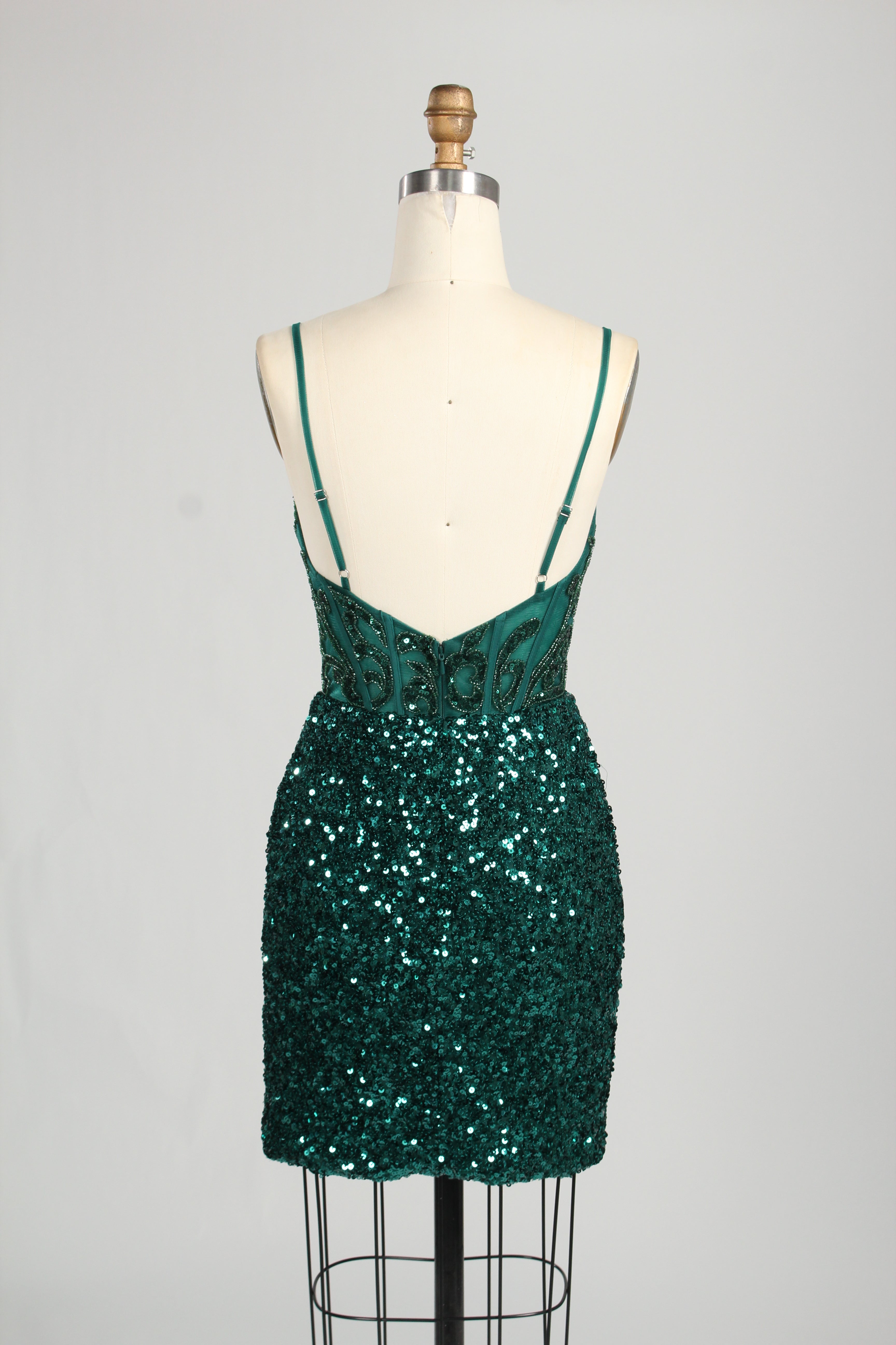 Supplier Sequin Spaghetti Strap Homecoming Dress D - 131S