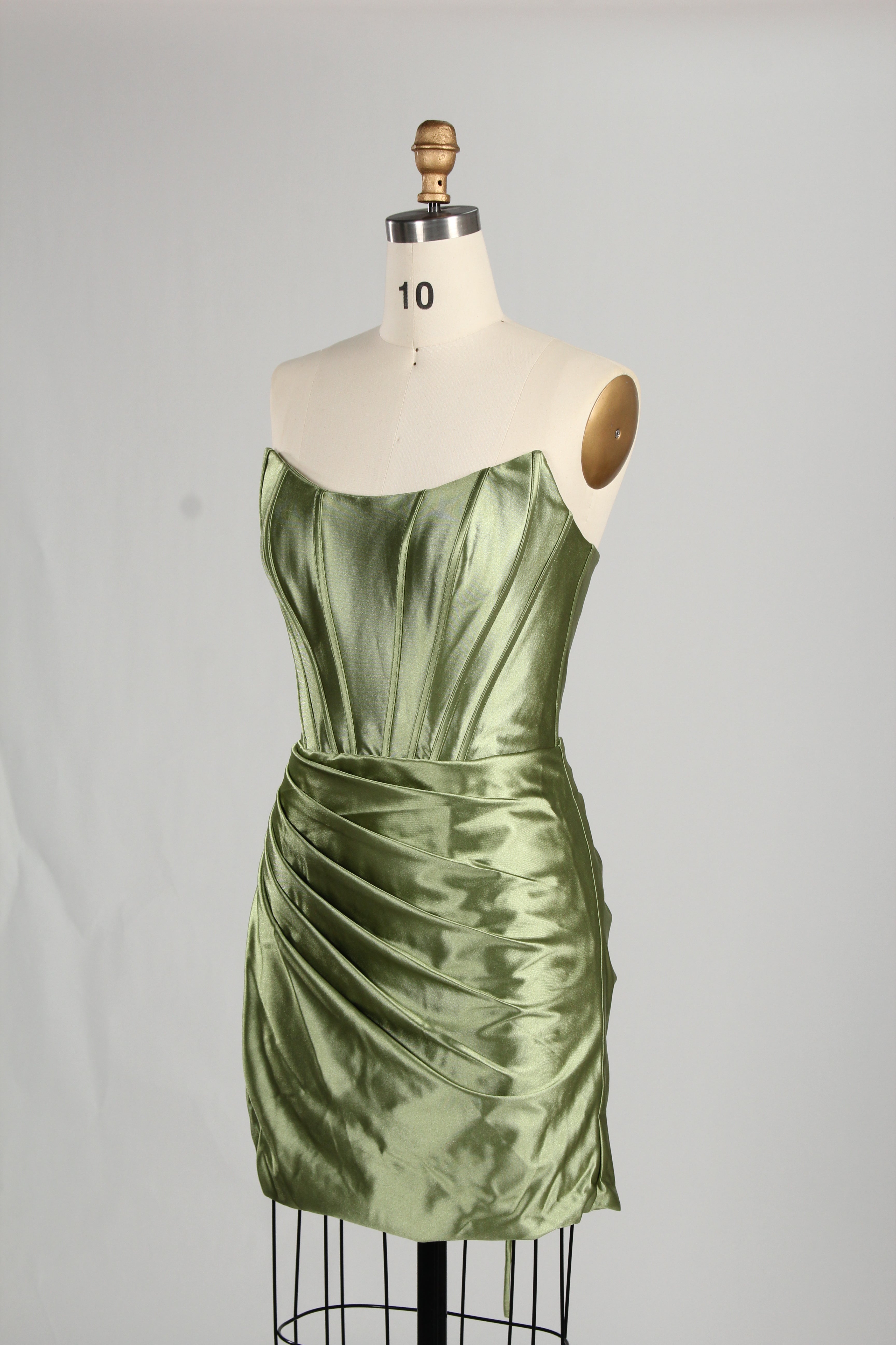 Manufacturer Satin Strapless Corset Cocktail Dress D - 116S