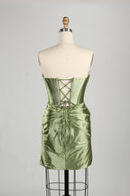 Manufacturer Satin Strapless Corset Cocktail Dress D - 116S