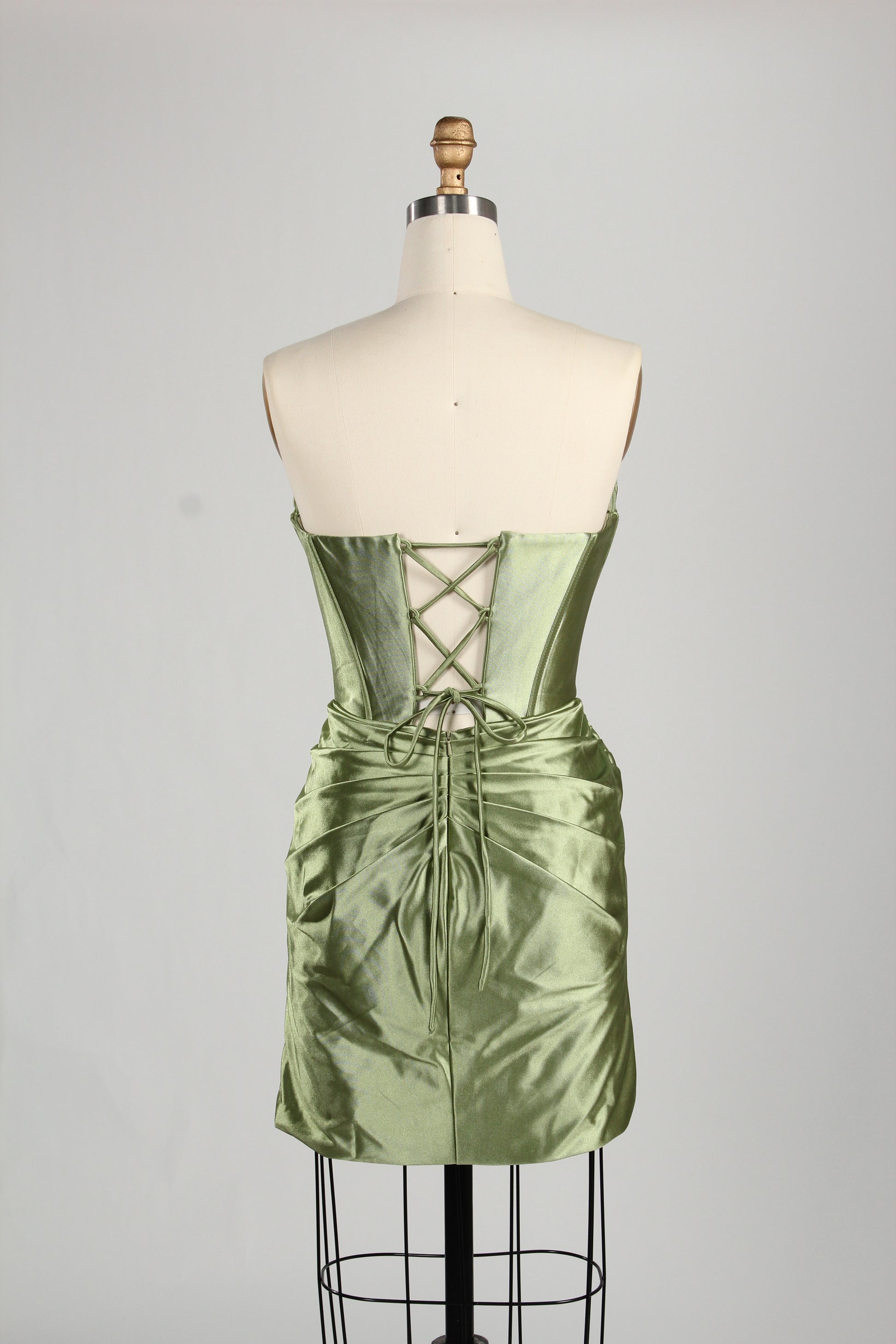 Manufacturer Satin Strapless Corset Cocktail Dress D - 116S