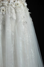 Wholesale 3D Floral V-Neck Tulle Wedding Gown kt1305