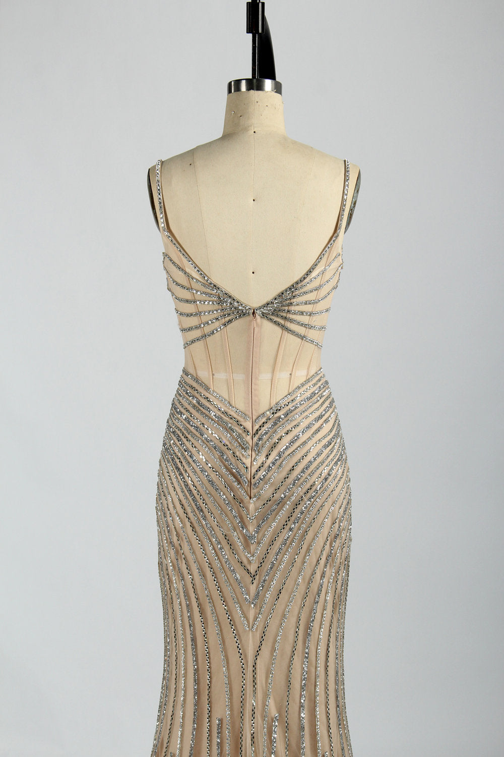 Wholesale Glamorous Rhinestone Chain Slit Mermaid Prom Dress 33080