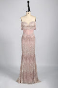 Beaded Off-the-Shoulder Corset Evening Dress KS044