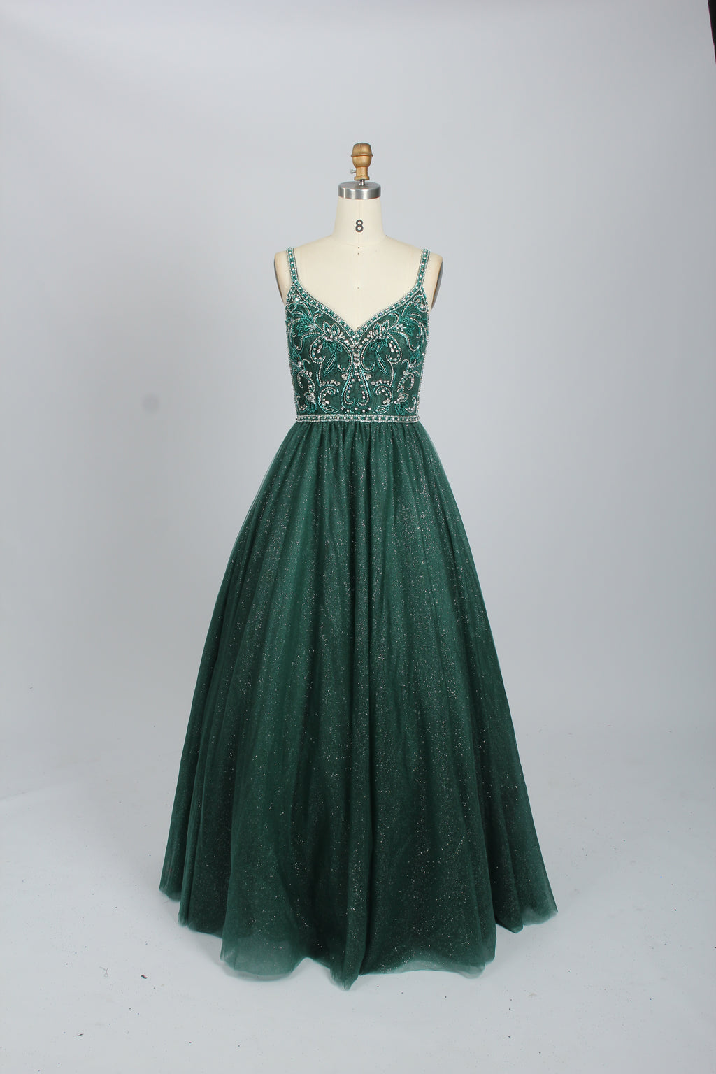 Wholesale Beaded Bodice Tulle Prom Dress 9133b