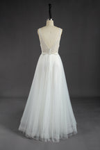 Suppliers V-Neck Lace and Satin Mermaid Wedding Dress KT1302
