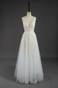 Wholesale Beaded Lace V-Neck Tulle Wedding Gown kt1303