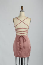 Manufacturer Satin Strappy Back Cocktail Dress QT011S