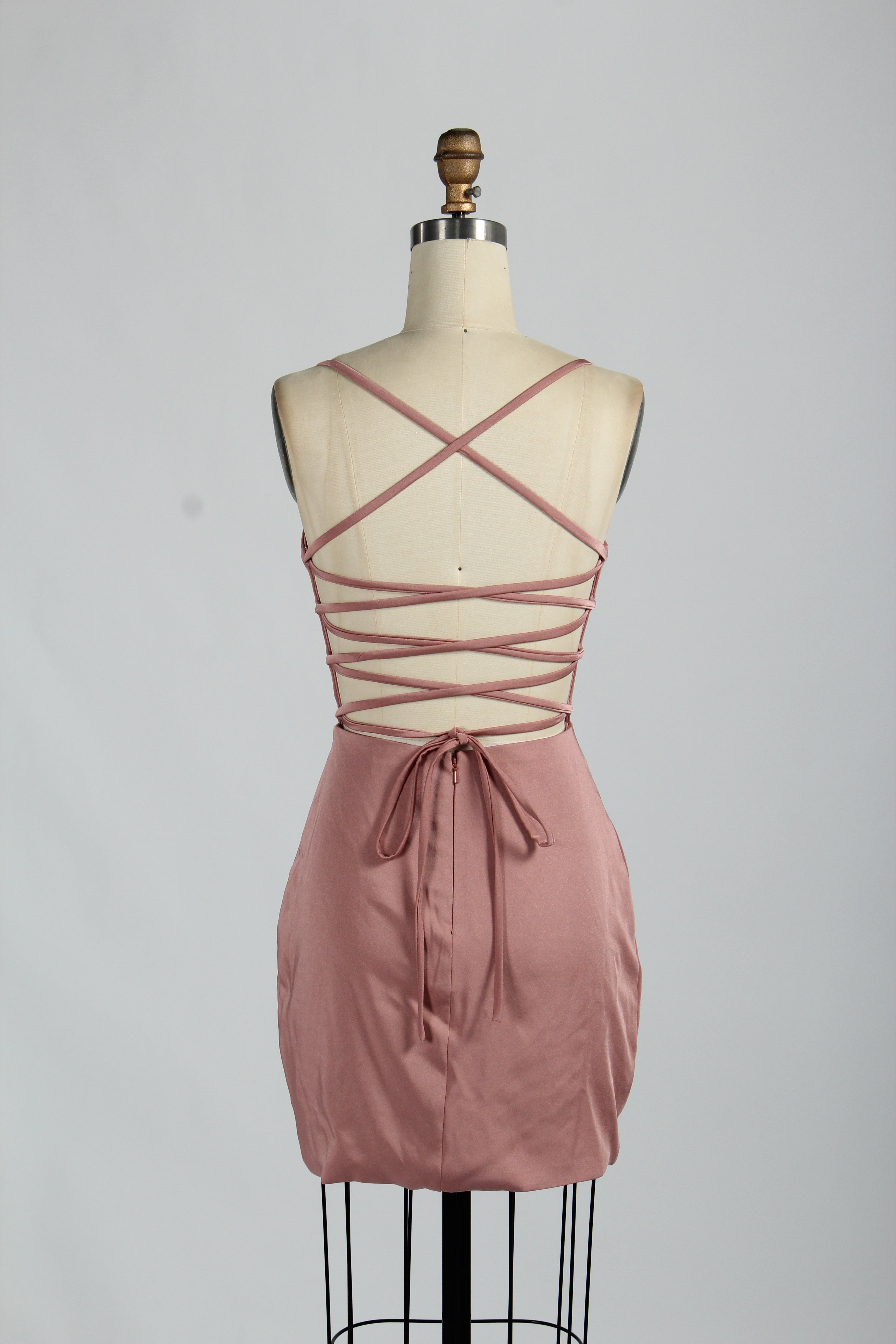 Manufacturer Satin Strappy Back Cocktail Dress QT011S