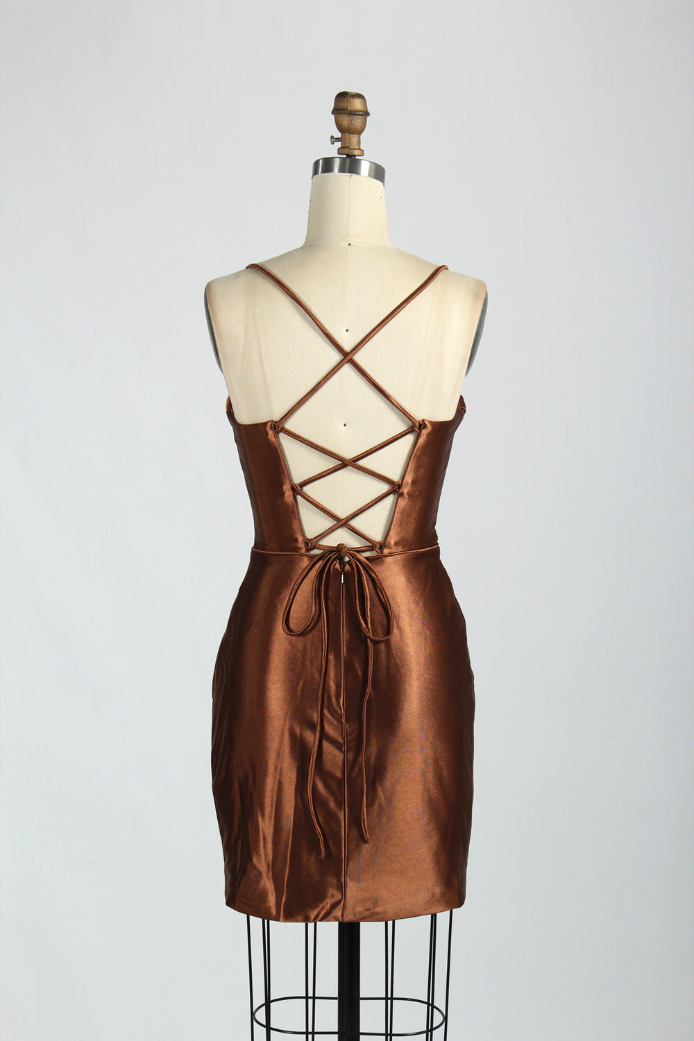 Supplier Satin Strappy Back Cocktail Dress 32687S