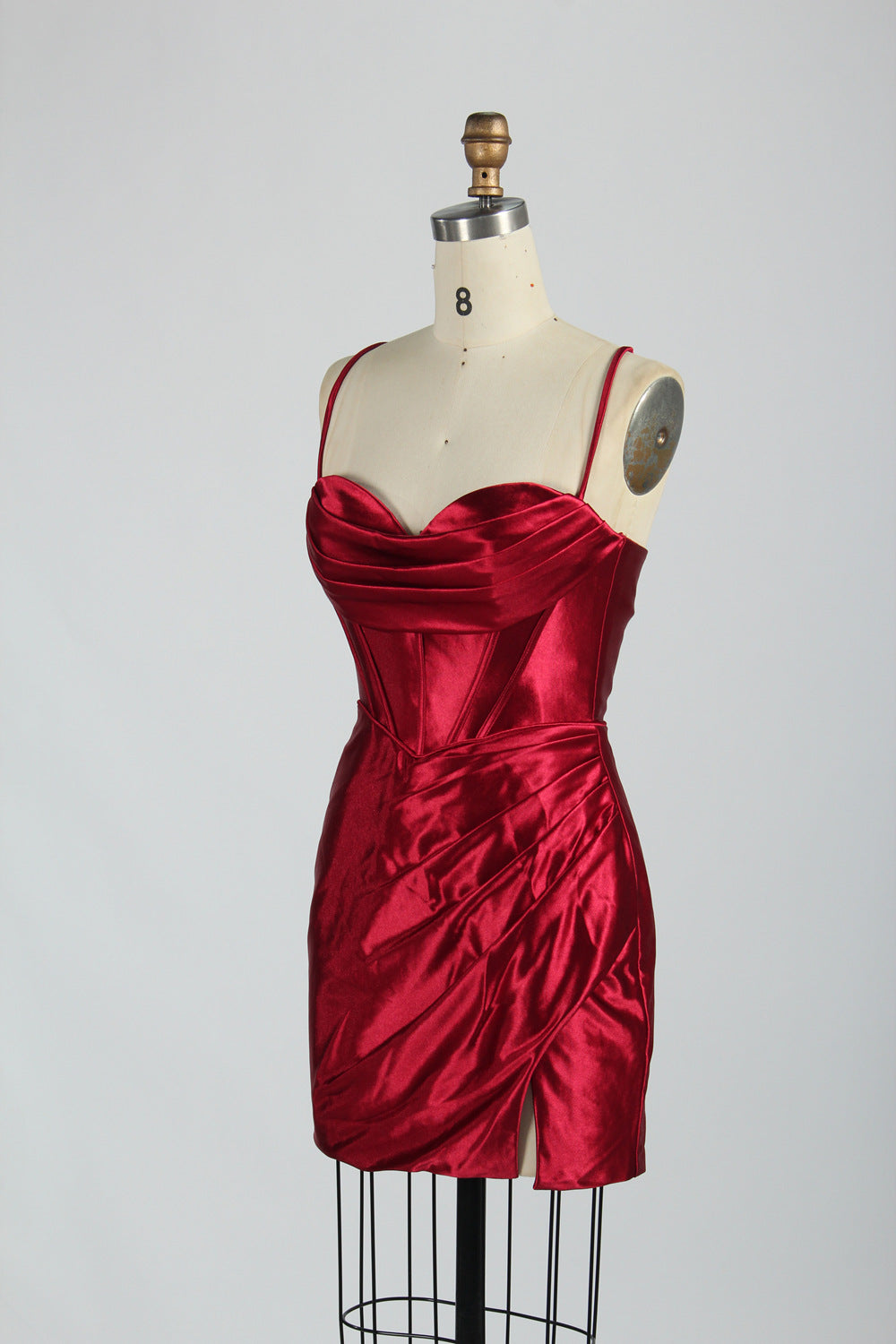 Supplier Satin Strappy Back Cocktail Dress 32687S