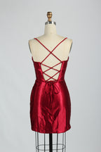 Supplier Satin Strappy Back Cocktail Dress 32687S