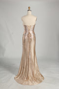 Wholesale Champagne Rhinestone Evening Gown, Mermaid Prom Dress 33232