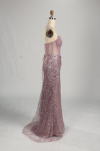 Wholesale Pink Sequin Sweetheart Evening Gown 33283