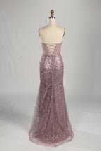 Wholesale Pink Sequin Sweetheart Evening Gown 33283