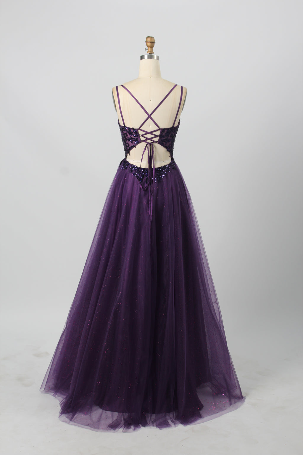 Wholesale Purple Sequin Prom Dress with Slit 32918