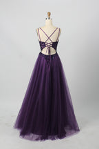 Wholesale Purple Sequin Prom Dress with Slit 32918