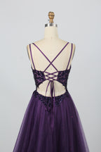 Wholesale Purple Sequin Prom Dress with Slit 32918