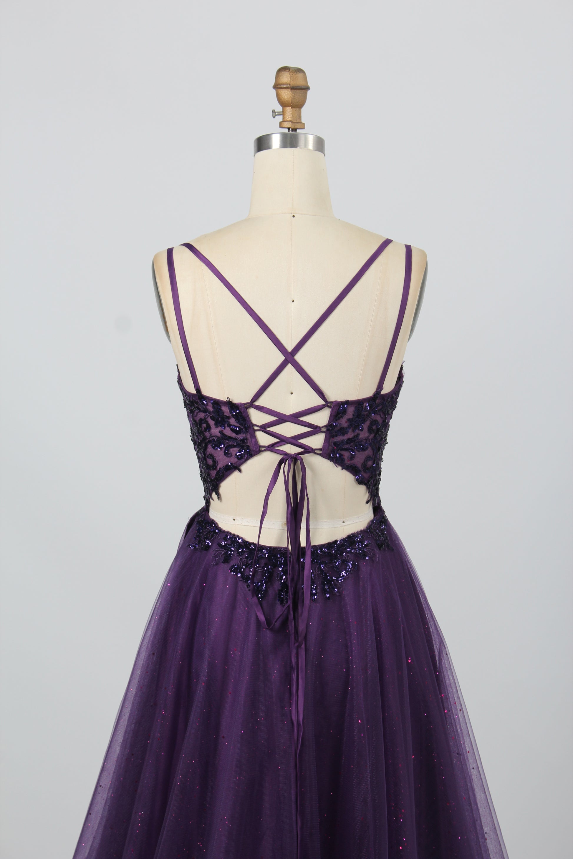 Wholesale Purple Sequin Prom Dress with Slit 32918
