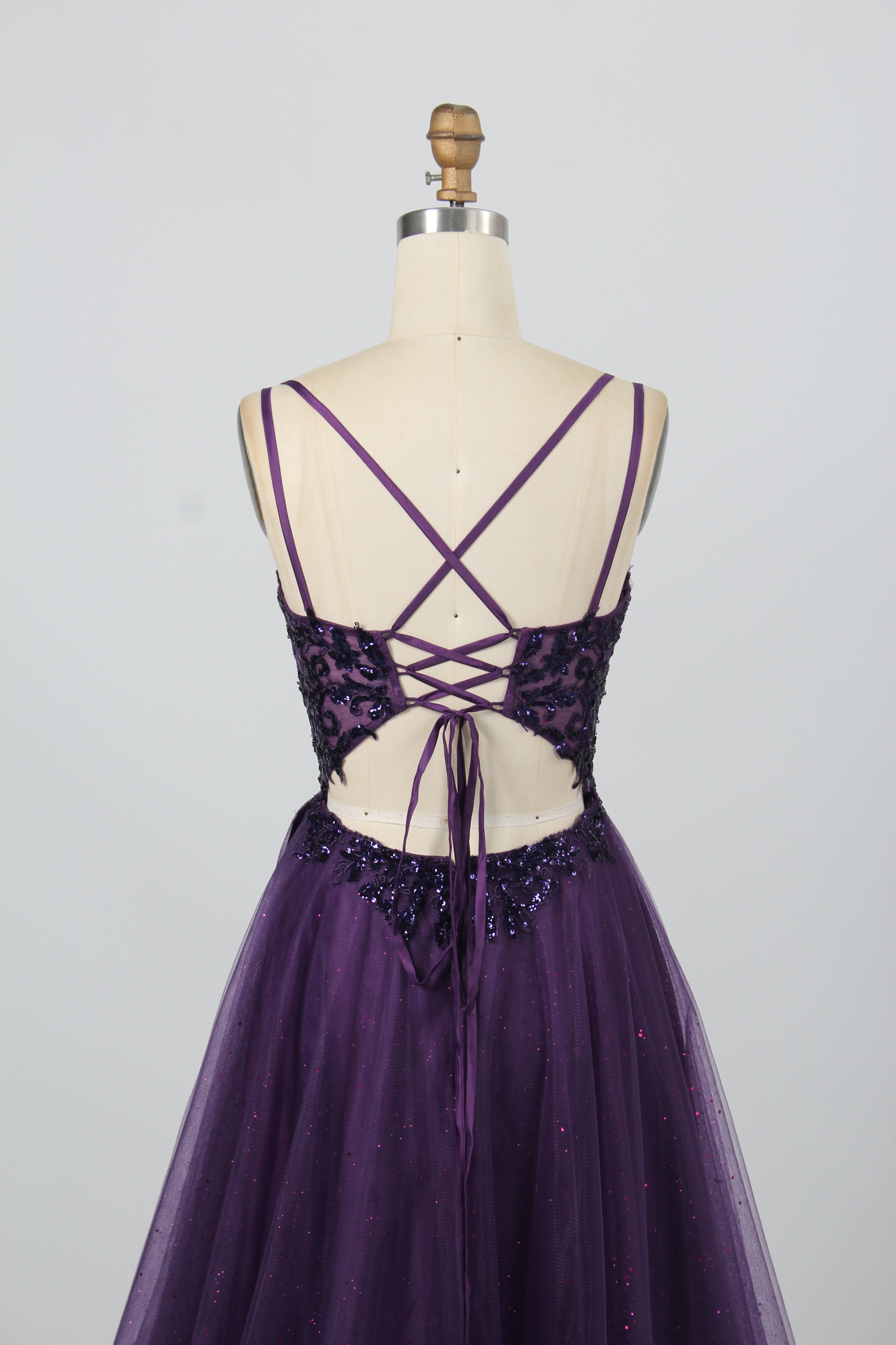 Wholesale Purple Sequin Prom Dress with Slit 32918