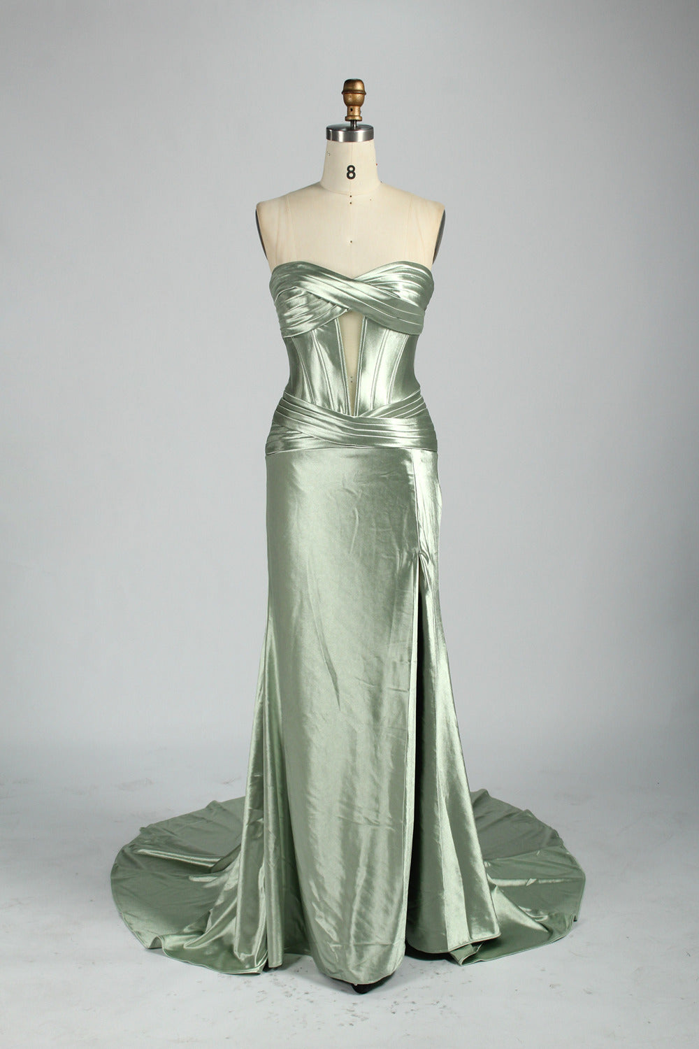 Wholesale Sophisticated Strapless Satin Prom Gown d-126