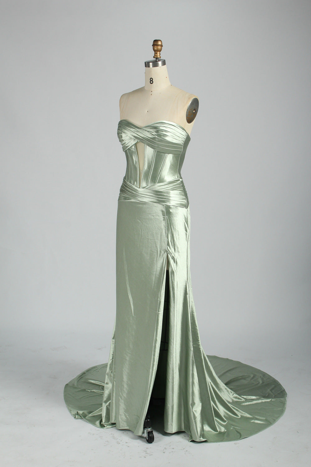 Wholesale Sophisticated Strapless Satin Prom Gown d-126