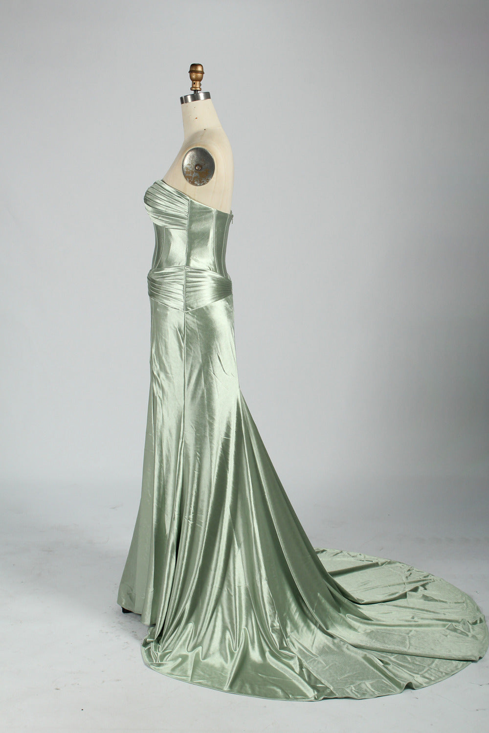 Wholesale Sophisticated Strapless Satin Prom Gown d-126