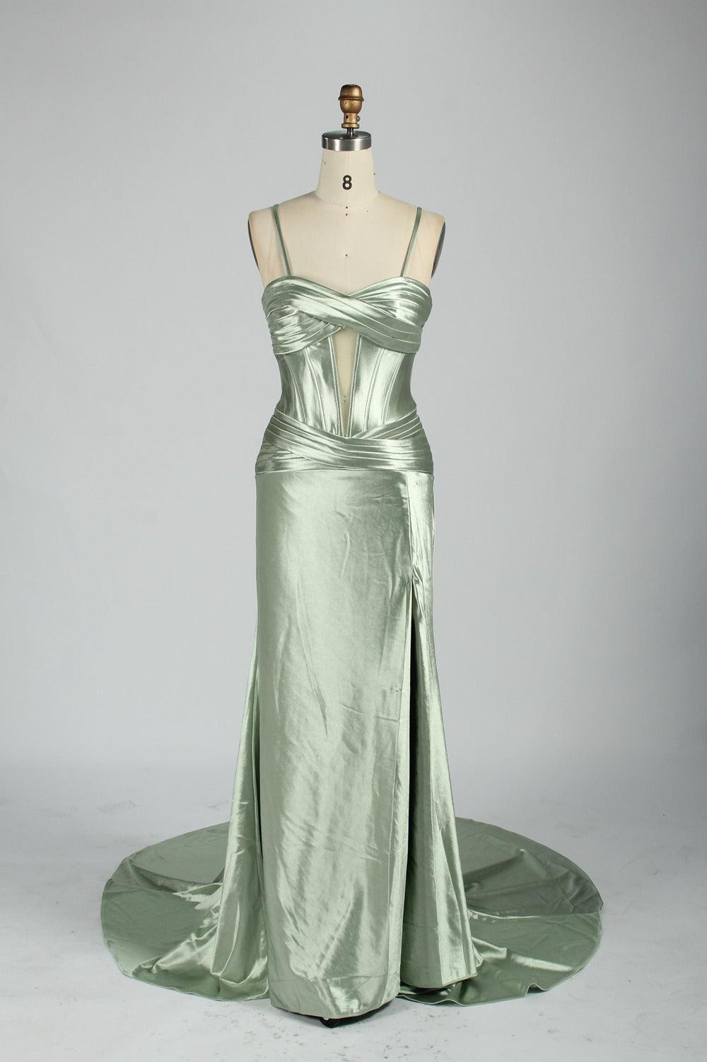 Wholesale Sophisticated Strapless Satin Prom Gown d-126