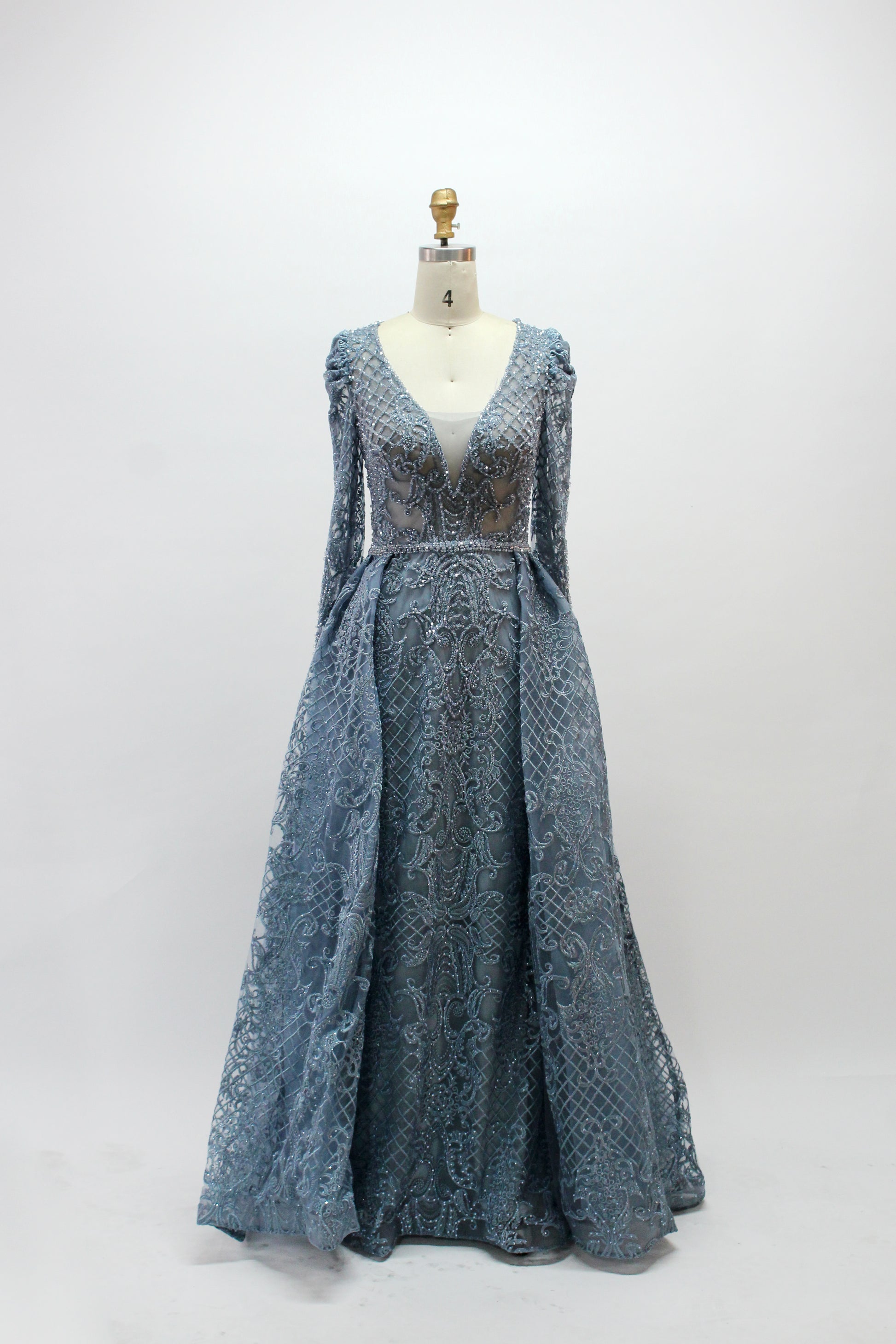Wholesale Embroidered Sheer - Sleeve Mother Dress MK031