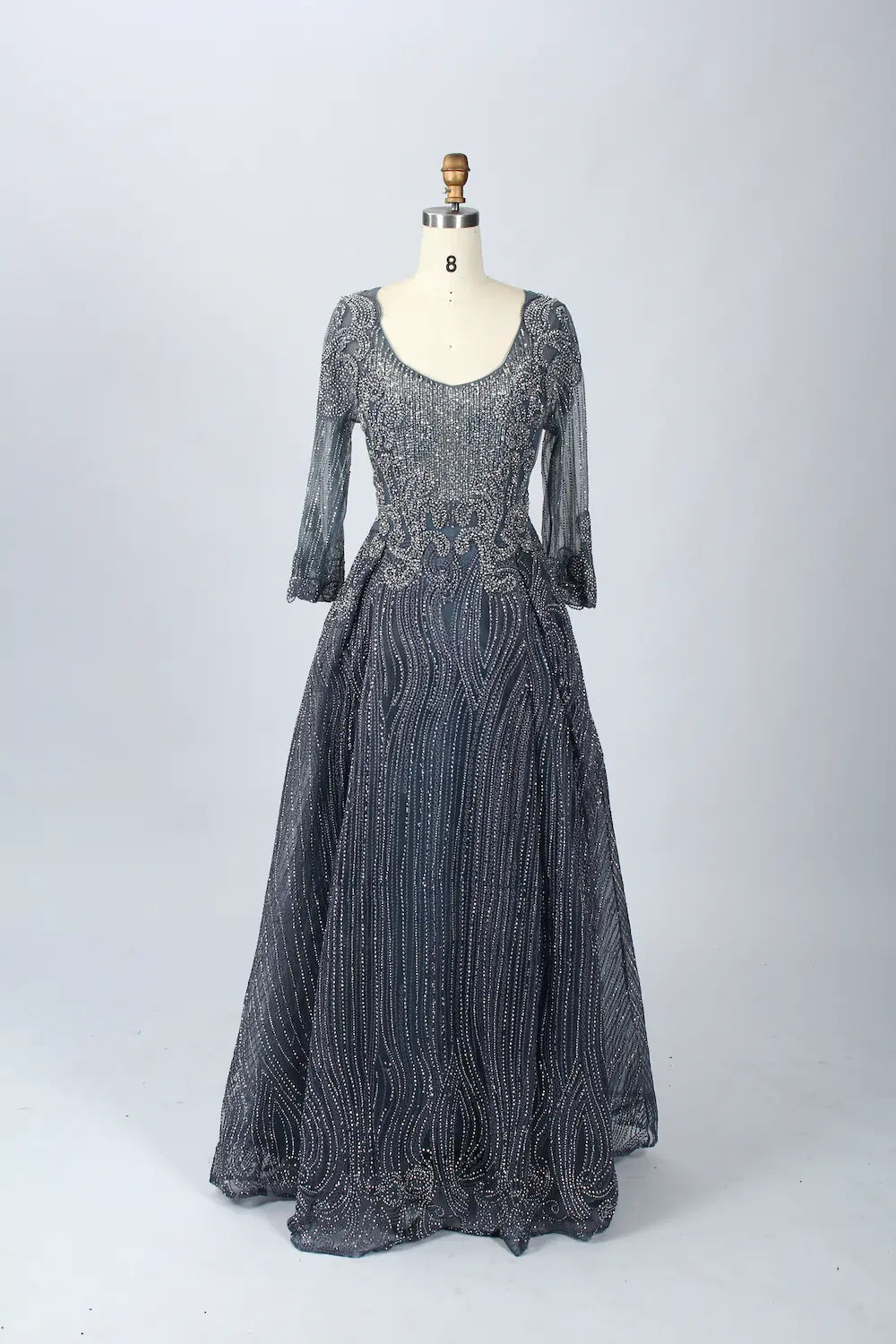 Sophisticated A-Line Mother of the Bride Dress with Long Sleeves MK058