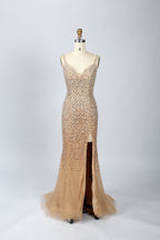 Wholesale Rose Gold Sequin Mermaid Prom Gown-QT025