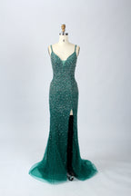 Wholesale Rose Gold Sequin Mermaid Prom Gown-QT025