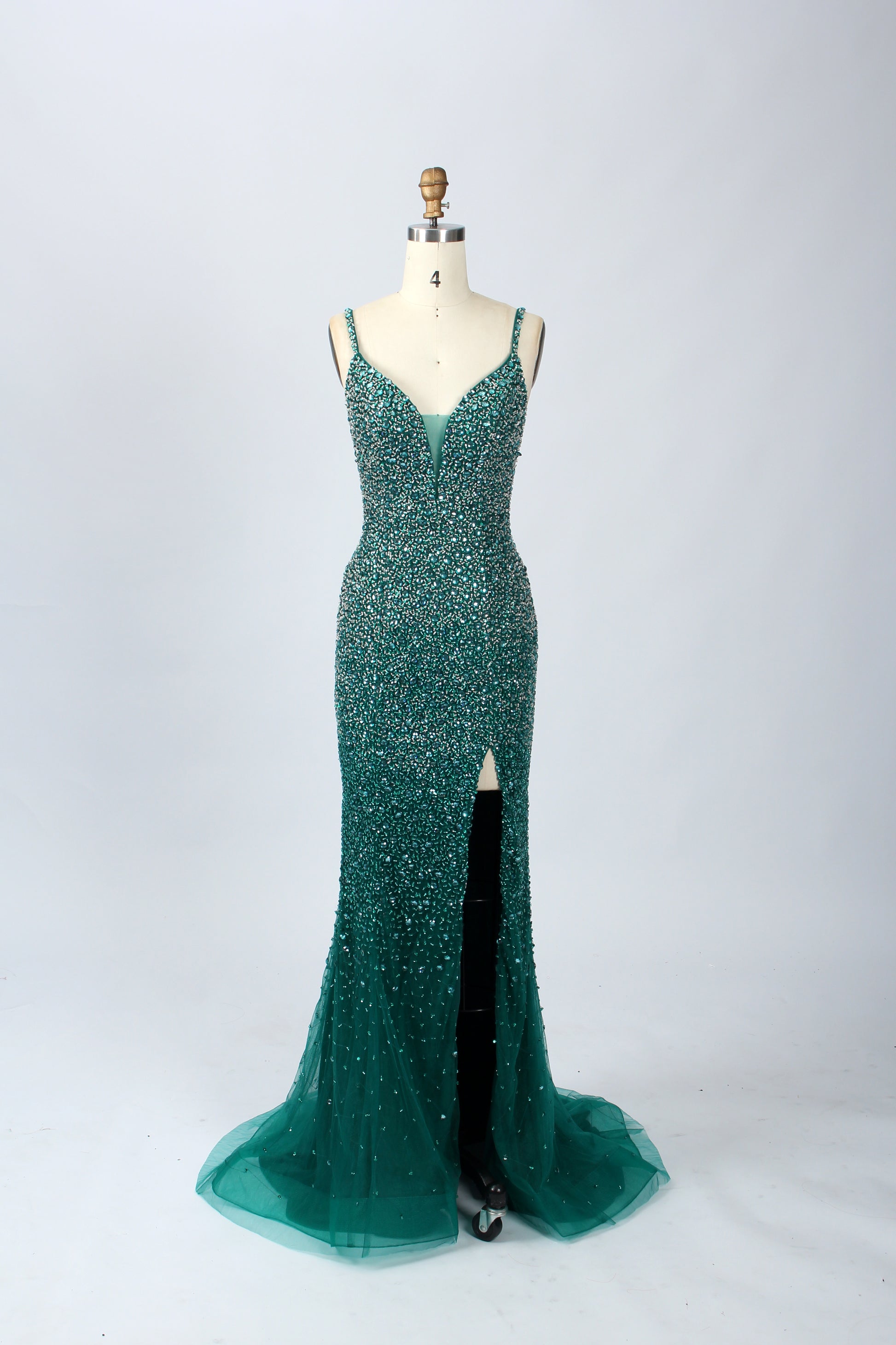 Wholesale Rose Gold Sequin Mermaid Prom Gown-QT025