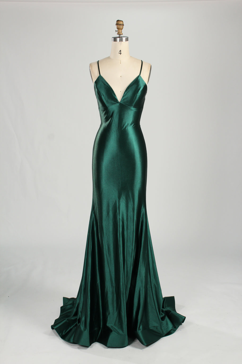 Wholesale Lavender Satin Spaghetti - Strap Evening Gown 33280