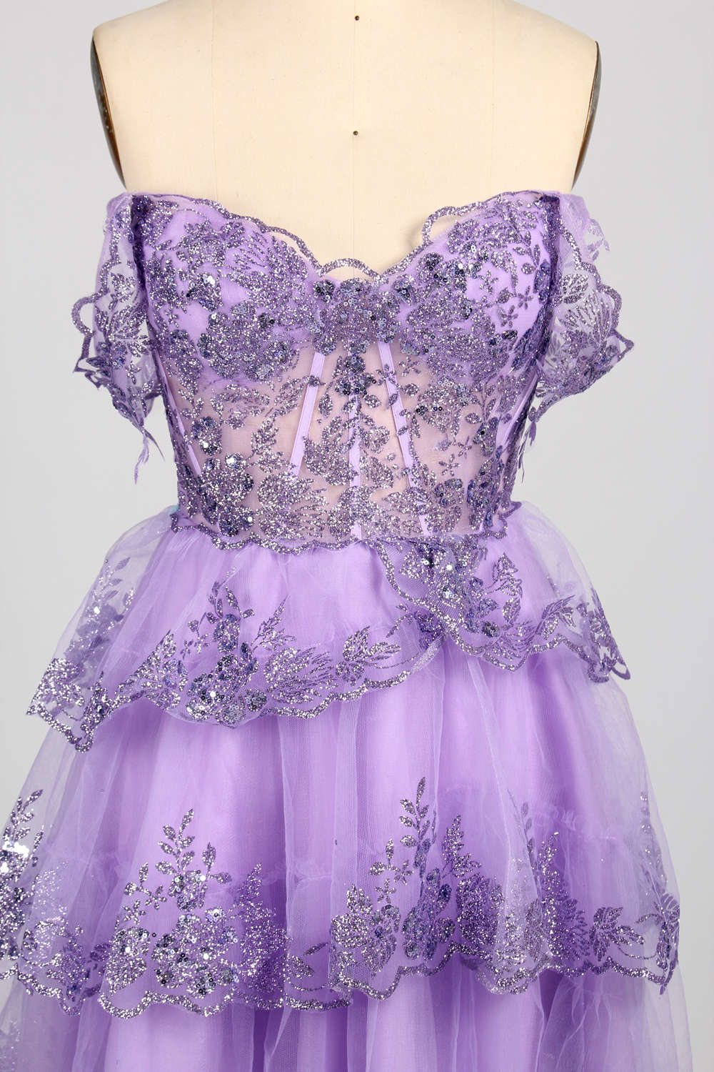 Vibrant Sequin Prom Short Dress with  Flared Skirt - Wholesale D-120