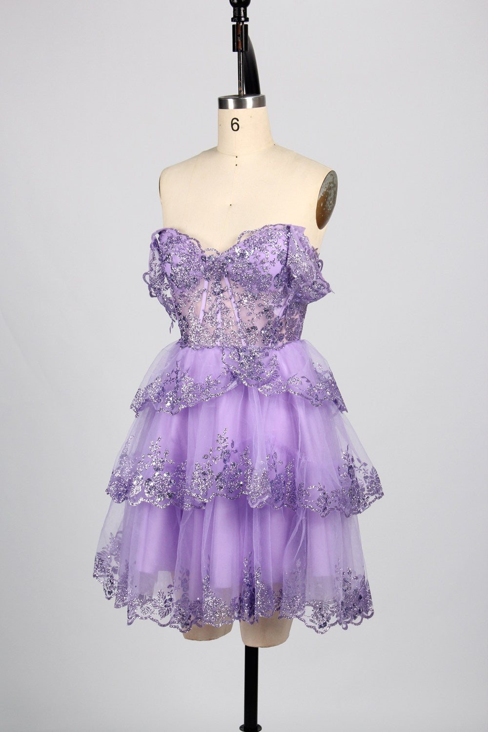 Vibrant Sequin Prom Short Dress with  Flared Skirt - Wholesale D-120