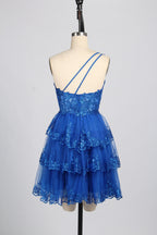 Wholesale Glamorous One-Shoulder Sequin Short Prom Dress D-119