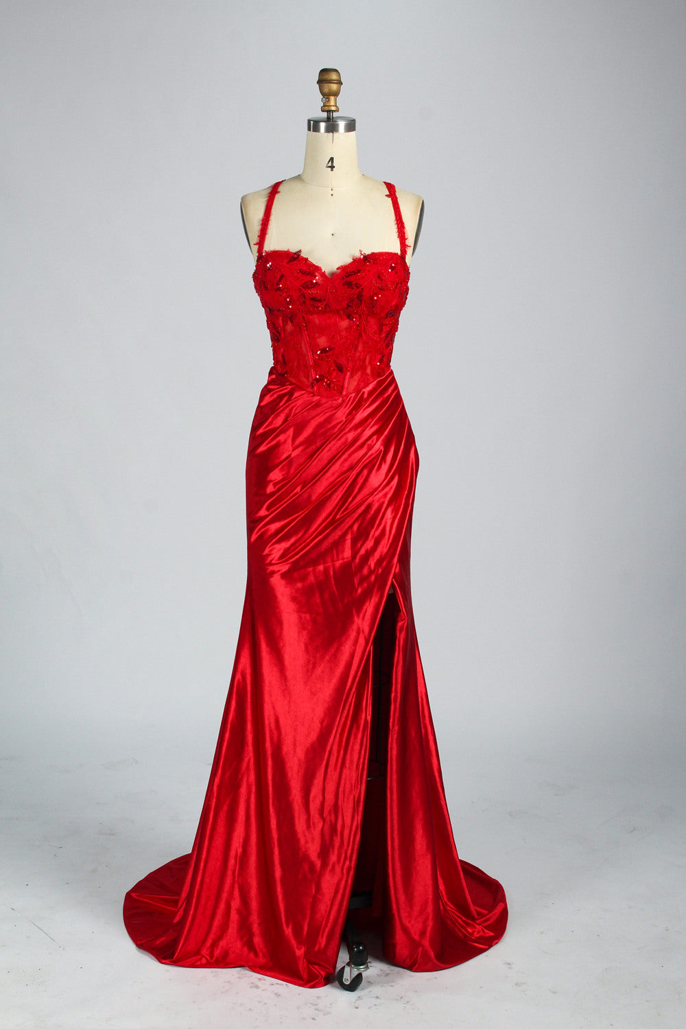 Wholesale Elegant Satin Sweetheart Corset Prom Dress d-124