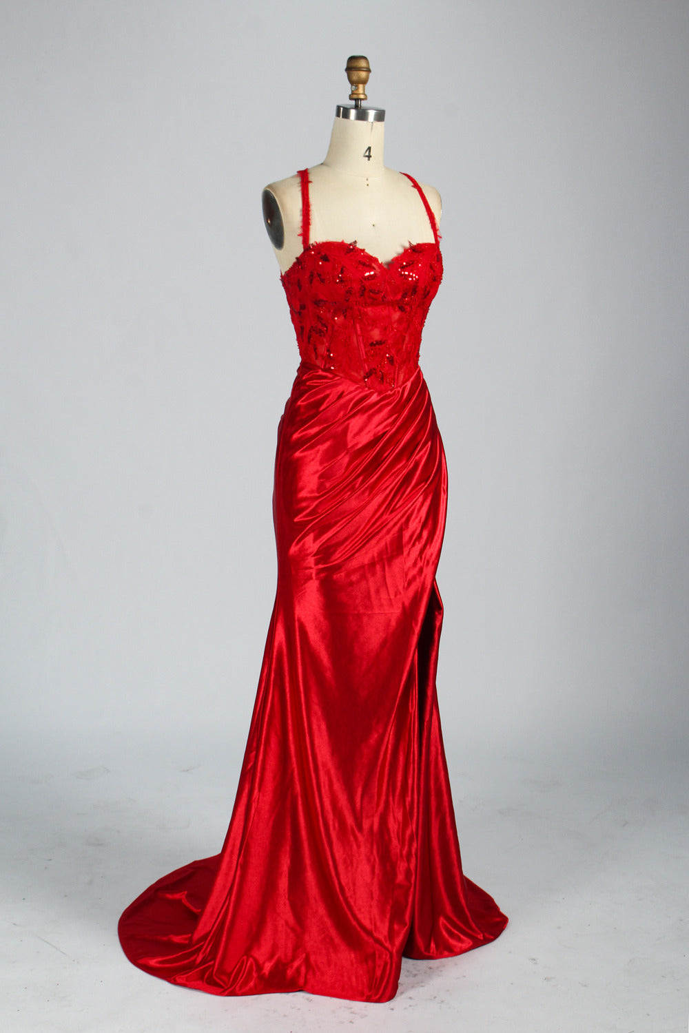 Wholesale Elegant Satin Sweetheart Corset Prom Dress d-124