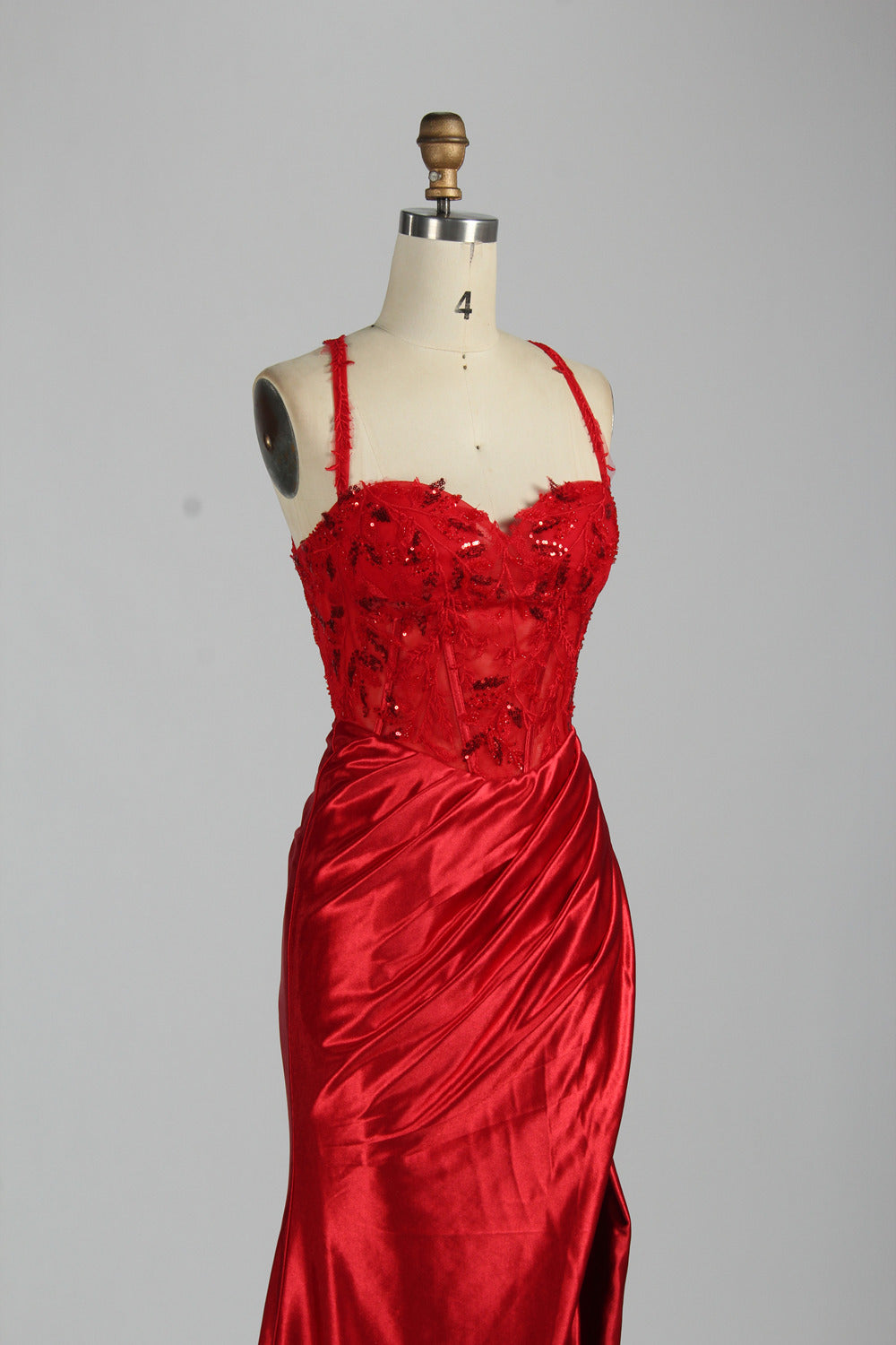 Wholesale Elegant Satin Sweetheart Corset Prom Dress d-124