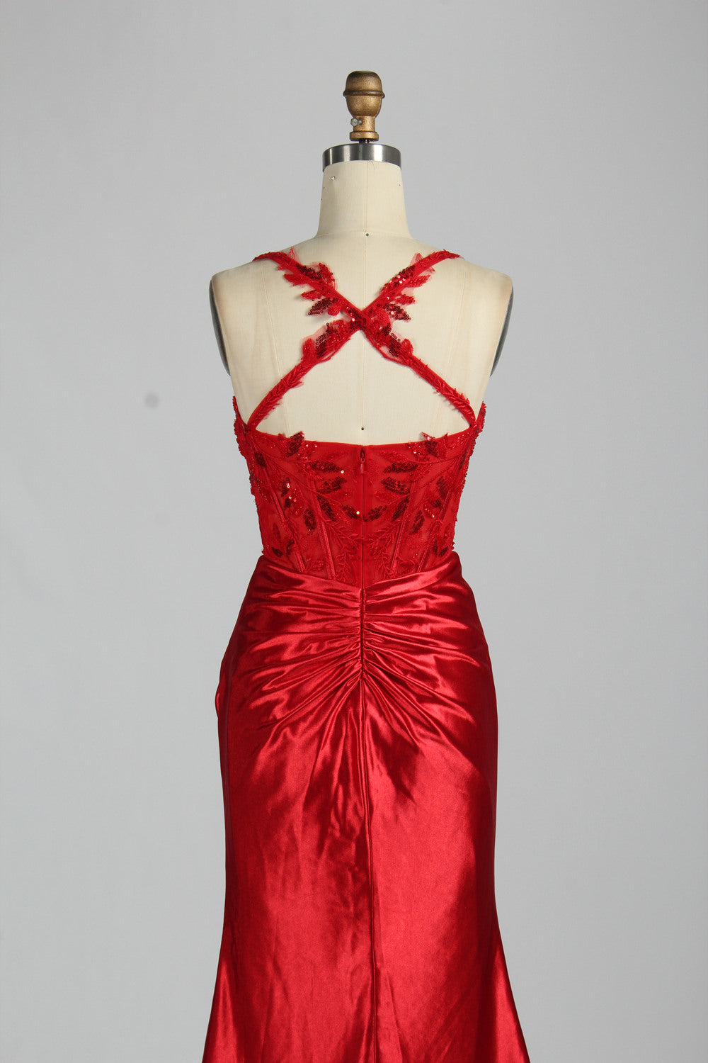 Wholesale Elegant Satin Sweetheart Corset Prom Dress d-124