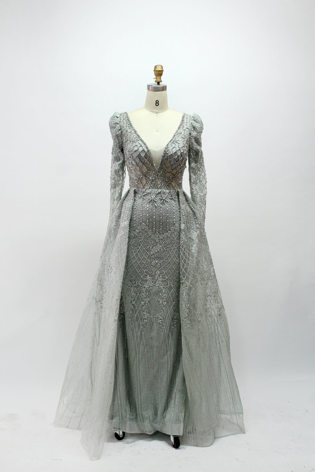 Wholesale Plus Size Long Sleeve Evening Gowns for Mothers MK033