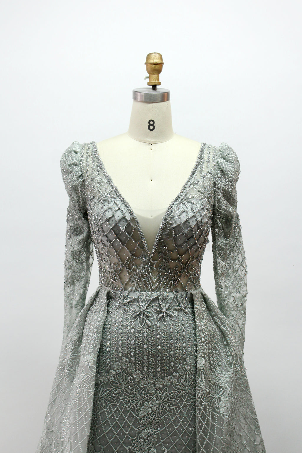 Wholesale Plus Size Long Sleeve Evening Gowns for Mothers MK033