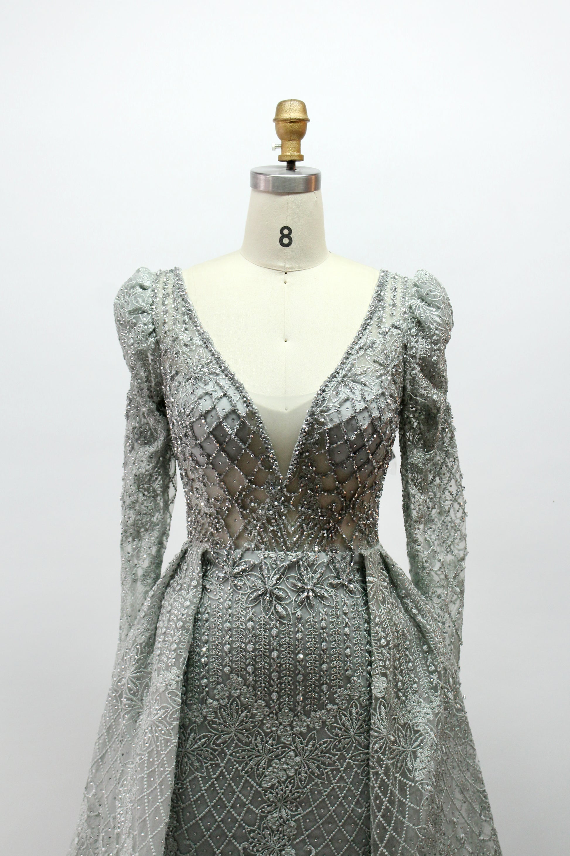 Wholesale Plus Size Long Sleeve Evening Gowns for Mothers MK033