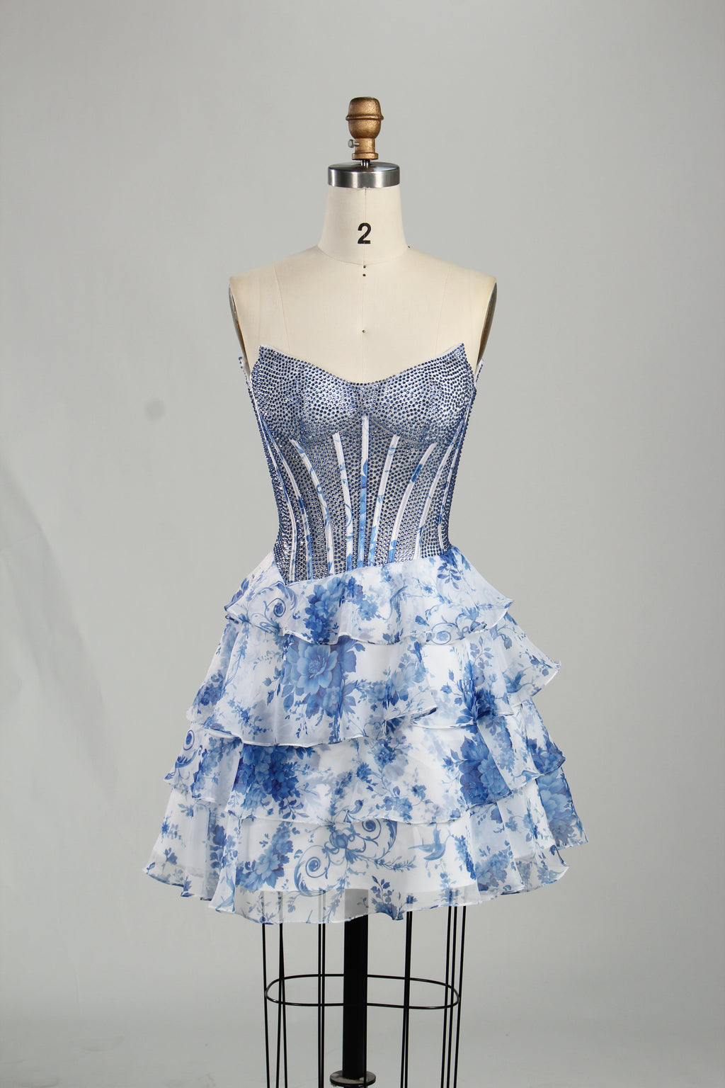 Supplier Corset Top Floral Tiered Homecoming Dress 33224 - DD