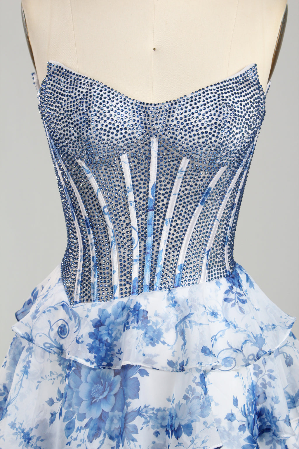 Supplier Corset Top Floral Tiered Homecoming Dress 33224 - DD