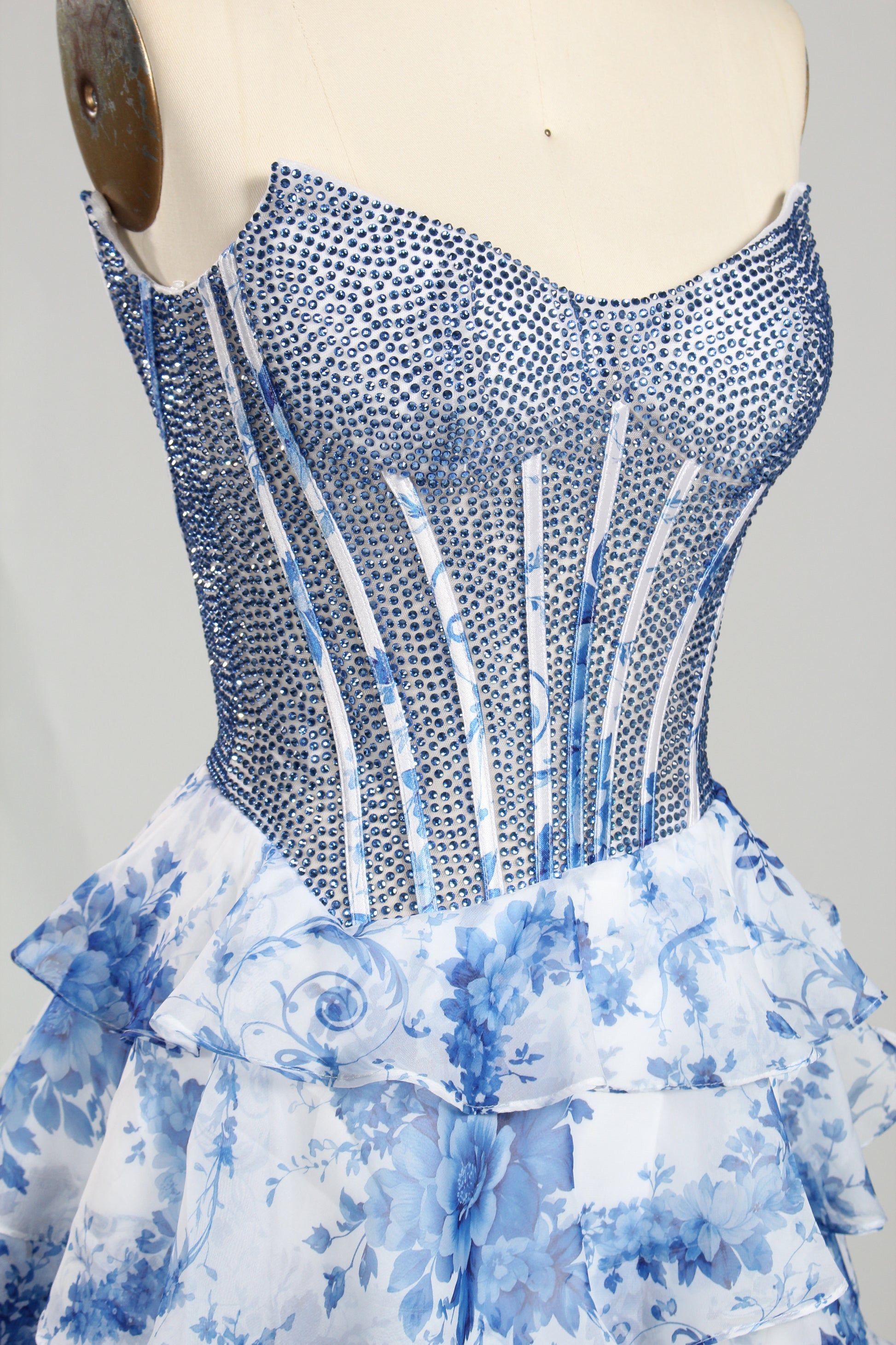 Supplier Corset Top Floral Tiered Homecoming Dress 33224 - DD